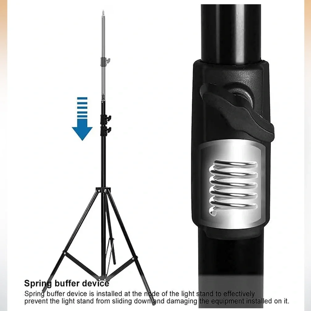 ITOTIN Heavy Duty Adjustable Spring Cushioned Metal Photography Tripod Stand